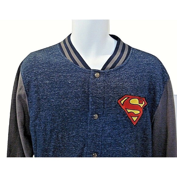 Superman Varsity Jacket Mens Letterman DC Comics Bioworld Coat Size L - Picture 3 of 7